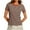 Coffee, variant on Hvot&aat Women's Casual Striped Spring Summer Tops Crew Neck Short Sleeve Slim Fit T-Shirt Basic Clothes