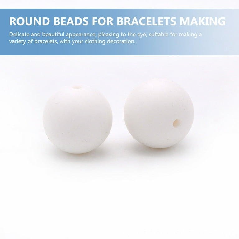50 Pcs DIY Silicone Beads Jewelry Craft Crafts Round for Bracelets