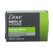 Dove Men+Care Extra Fresh Moisturizing Body + Face Bar, Fragrance Free, 2.6 oz (5 pack)