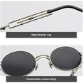 thumbnail image 5 of Steampunk Sunglasses Men's Retro Sunglasses Metal Gold Frame Black Oval Sunglasses Gafas de Sol UV400, 5 of 6
