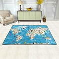 thumbnail image 3 of Coolnut Lightweight Soft Area Rugs 31x20 Inch, World Map of Animals Floor Mat Doormat for for Rooms Entrance Hardwood Floor Living Room 2'7" x 1'8"） Nursery Rugs, 3 of 6