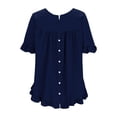thumbnail image 6 of Timegard Womens Tops Scoop Neck Short Sleeve Ruffle Lightweight Tee Summer Casual Loose Top Blouse, 6 of 6