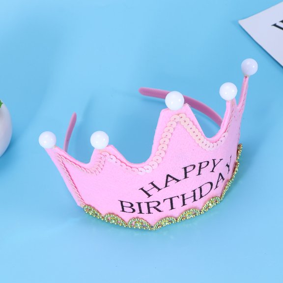 UPOUART Shiny Crown Headband Non-woven Fabric Headwear for Baby Girls Baby Shower 1Pcs