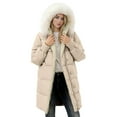 thumbnail image 5 of Womens Sherpa Fleece Lined Long Jackets Winter Long Coats Trendy Puffer Jacket Lined Down Coat Long Sleeve Parka Oversized with Hood, 5 of 7