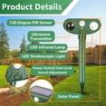thumbnail image 2 of Solar ultrasonic animal repellent outdoor motion sensing light flashing light deer repellent device suitable for squirrels, mice, snakes, rabbits, 25 silent deterrent dual mode courtyard garden lawn, 2 of 3