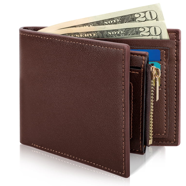 Cshidworld Men's Genuine Leather Bifold Wallet, RFID Blocking photo 6