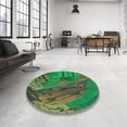 thumbnail image 4 of Ahgly Tapis d'Intérieur Lavable en Machine Carré Transitionnel Vert Armée, 7 Pieds Carré, 4 of 7