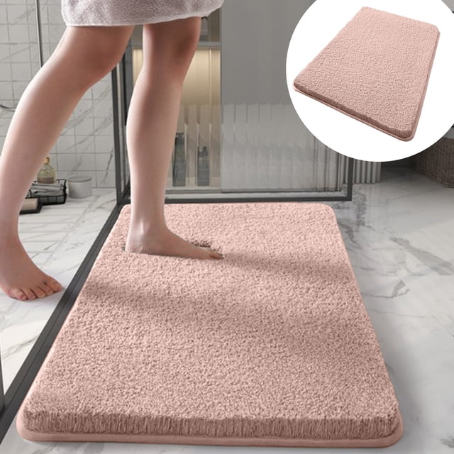 Alfombras de baño, alfombras para sala de estar, alfombra de área, alfombra de baño, alfombra de terciopelo larga de color sólido, súper absorbente, gruesa, de felpa, antideslizante, alfombra para el