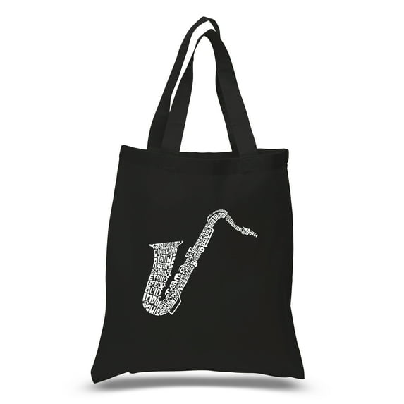 LA Pop Art Small Word Art Tote Bag - Sax