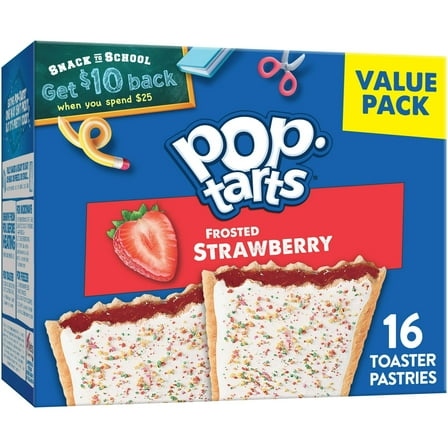 Pop-Tarts Frosted Strawberry Toaster Pastries, Breakfast Foods, Shelf-Stable, 27 oz (16 Count)