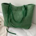 thumbnail image 3 of Bolso de mano de pana para mujer bolso con asa superior con cremallera bolso vintage bolso de compras de invierno, 3 of 7