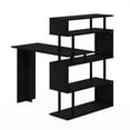 thumbnail image 4 of Pemberly Row L-Shape Computer Desk with 5-Tier Shelves in Americano/Black, 4 of 6