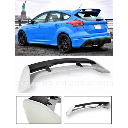 Ford Focus Spoiler (Extreme Online Store for 2013-Present Ford Focus 5Dr Hatchback | EOS RS Style ABS Plastic Primer Black Rear Roof Wing)