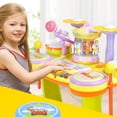 thumbnail image 1 of Kids Electronic Musical Instrument Piano Learning Toy Keyboard w/ Multiple Sounds  Lights  Microphone  Stool, 1 of 6