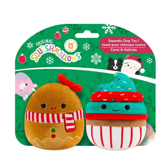 Squishmallows 3.5" Plush Dog Toy 2-Pack - Holiday Gina & Chantal