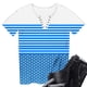 thumbnail image 5 of TaTaai Ladies Spring Summer Fashion V-Neck Tee Cotton Blend Relaxed Fit Short Sleeve Snap Button Detail Scattered Print Casual Daily Streetwear Breathable Women Top Gift, 5 of 6
