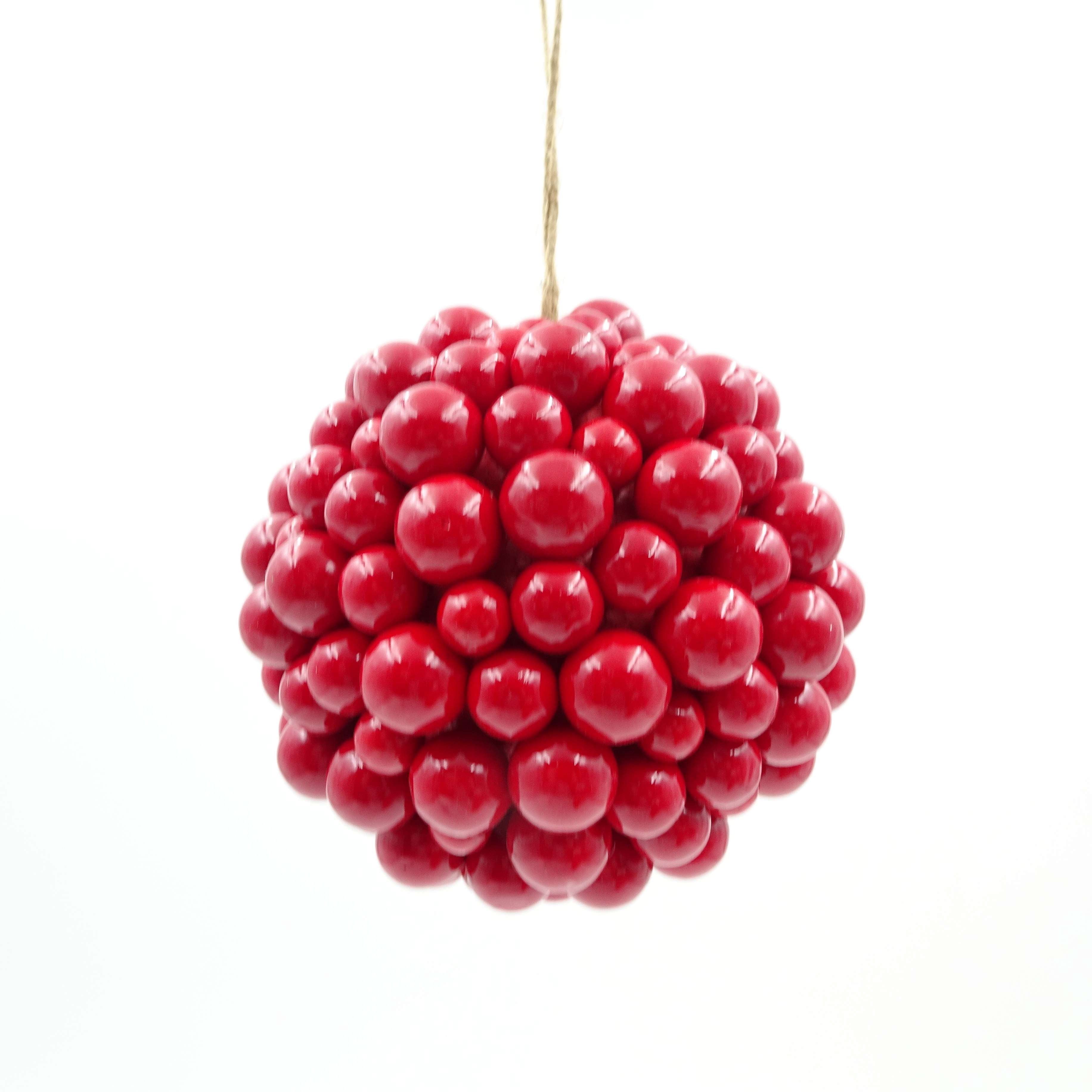 4-Count Red Berry Ball Christmas Ornaments, 3.5", by Holiday Time
