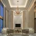 thumbnail image 2 of Lucas McKearn Mosaic 15-light 2-Tier Metal Chandelier in Antique Gold, 2 of 4
