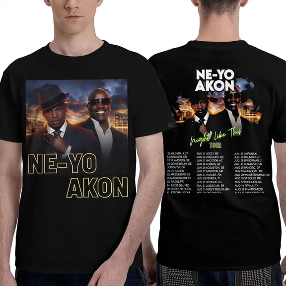 Ne-Yo & Akon "Nights Like This" Tour 2026 Unisex Graphic T-Shirt