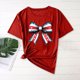 thumbnail image 2 of Camisas de Manga Corta para las Mujeres Moda Casual Impresión Cuello Redondo Suéter Tee Blusas, 2 of 7