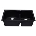 thumbnail image 4 of Alfi Brand Ab3320Di-Bla Black 33"" Double Bowl Drop In Granite Composite Kitchen Sink, 4 of 9