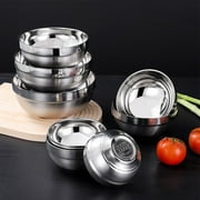 Double Layer Insulation Stainless Steel Bowls Salad Bowl Deep Dish Tableware