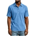 thumbnail image 5 of akafmk Mens Dress Shirts Short Sleeve Collared Shirt Waffle Knit Golf Business Casual Work Shirts Summer Clothes, Size M, 5 of 6