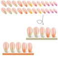 thumbnail image 5 of 24 piezas de uñas postizas ovaladas cortas de tamaño mediano para mujeres Nail Art, 5 of 5