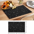 thumbnail image 6 of Star Sky Placemats Set of 8 Modern Abstract Black Starry Night Dots Pattern Place Mats Indoor Wipeable Table Mats Washable Cloth Dining Table Placemats for Kitchen Holiday Party Home Decor 13x19 Inch, 6 of 9