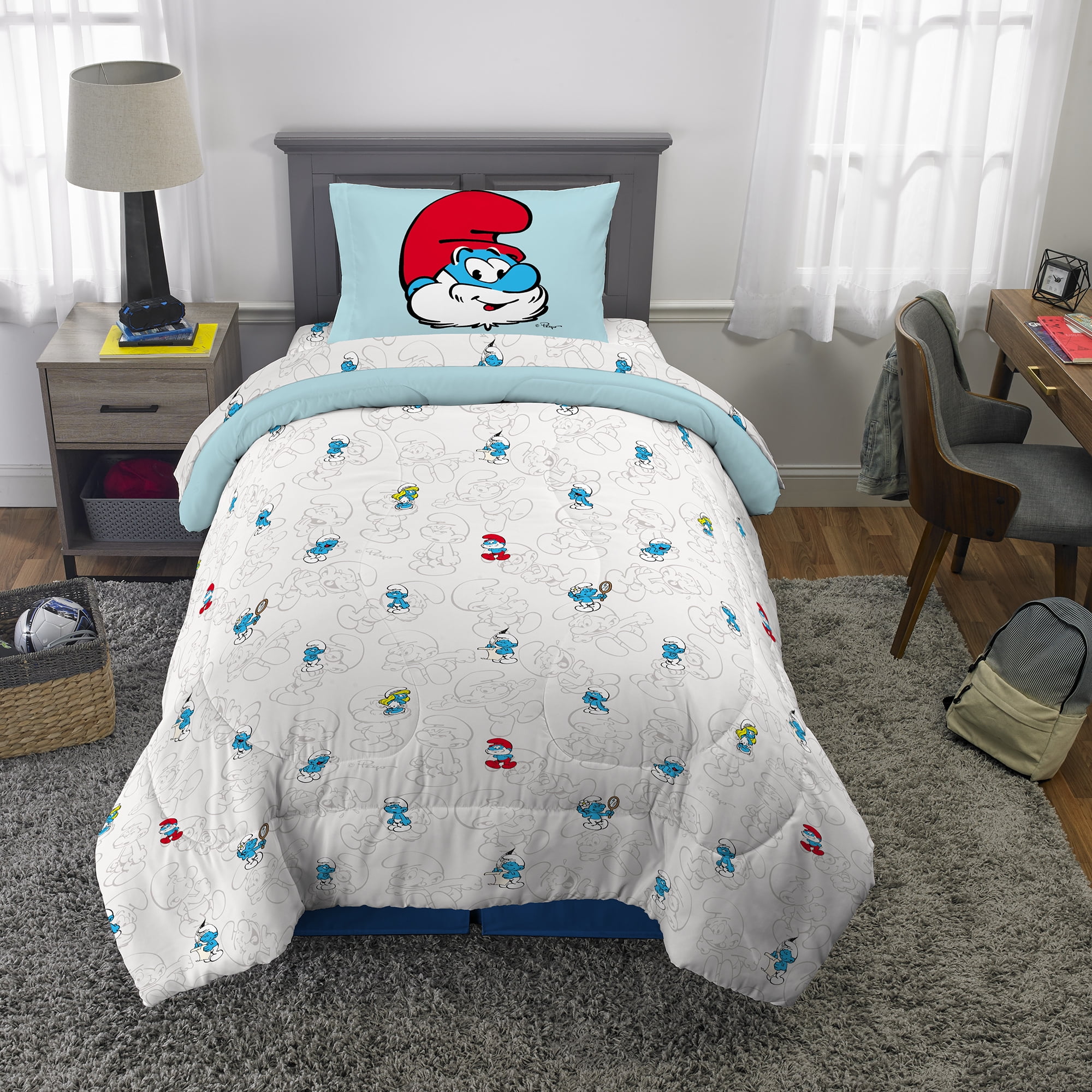 SMURFS シングル　寝具セット Smurfs Kids Full Bed-in-a-Bag, Comforter and Sheets