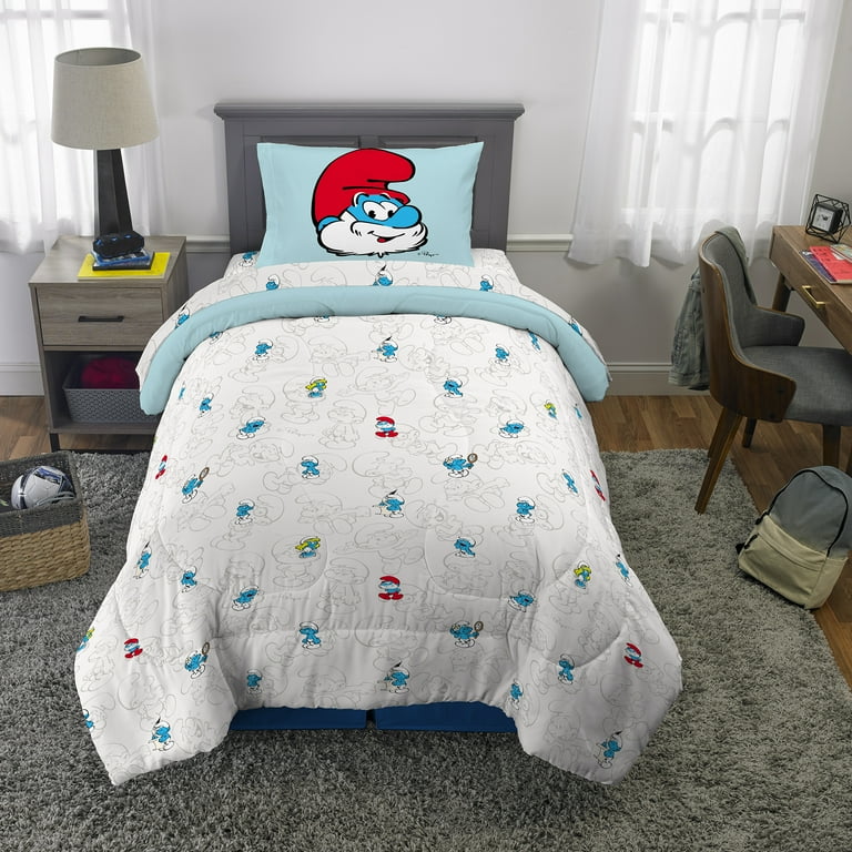 Smurfs Kids Twin Bed-in-a-Bag, Comforter and Sheets