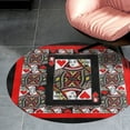 thumbnail image 4 of CASINO RED QUEEN OF HEARTS PATTERN RED-BLACK ART Round Carpet Circle Rug Outdoor Patio Area Rug Washable Large Area Rugs Hallway Room Decor Fitness Mats, 4 of 8