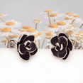 thumbnail image 6 of Yoursfs Rose Flower Stud Earrings for Women White Gold Plated Black Enamel Delicate Floral Pierced Ears Fashion Jewelry Gifts, 6 of 7