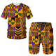 thumbnail image 5 of Conjunto de chándal para hombre, estilo bohemio, hippie, estilo hippie, años 60 y 70, estilo bohemio, informal, camisa y pantalones cortos, disfraz de cosplay étnico, 5 of 5