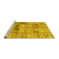 thumbnail image 2 of Ahgly Company Machine Washable Indoor Rectangle Patchwork Yellow Transitional Area Rugs, 5' x 8', 2 of 4