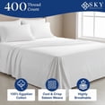 thumbnail image 2 of 100% Egyptian Cotton Full Sheets - 400 Thread Count Sateen Weave, Cooling, Hotel Luxury 4 Piece Full Size Bed Sheets Set with 15" Deep Pockets, Breathable Cotton Full Size Sheets - White, 2 of 7