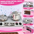 thumbnail image 7 of Play Kitchen Set - 5 in 1 Kids Kitchen Play Set with Cooking Toys & Play Food, Mini Pink Kitchen for Girls 3-8, 7 of 7
