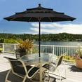 thumbnail image 3 of 10-Year-Non-Fading 9Ft 3 Tiers Market Umbrella Patio Umbrella Outdoor Table Umbrella with Ventilation, Black, 3 of 8