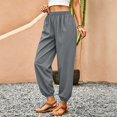 thumbnail image 6 of Yifymode Women Barrel Pants Wide Leg Palazzo Summer Baggy Harem Boho Casual Trousers with Pockets Beach Vacation,Dark Gray XL, 6 of 6