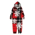 thumbnail image 5 of Nnhblu Christmas Family Pajamas Matching Set Xmas Holiday Zip Up One Piece PJs Snowflake Plaid Print Hooded Sleepwear, 5 of 6