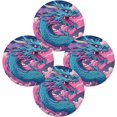 Blue Dragon Pink Round Placemats Washable Placemats NonSlip Heat