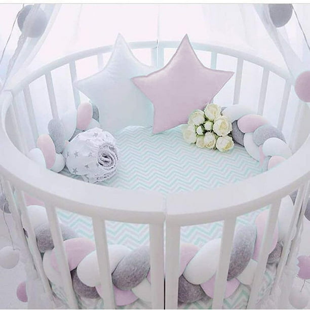 Parachoques para cuna de bebe almohada trenzada anudada para guarderia cojin para cama parachoques para dormir Walmart en linea