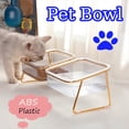thumbnail image 3 of Recipiente Doble para Mascotas,Cuenco Transparente de Base Alta para Gatos,Agua para Beber,Comida para Gatos con Soporte,Alimentador de Agua Elevado,Suministros para Perros, 3 of 8