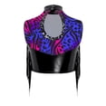 thumbnail image 4 of TiaoBug Kids Girls Dance Crop Top Sleeveless Sparkle Zebra Print Athletic Vest for Gymnastics Stage Performance Black 12, 4 of 5