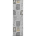 thumbnail image 2 of Addison Rugs Mayfield Premium Machine Washable Transitional Geometric Gray Runner Rug, 2'3" X 7'6" Machine Washable Transitional Geometric Gray Oversized Sherpa Throw Blanket, 2 of 6