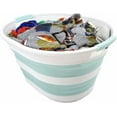 thumbnail image 4 of SAMMART 23L (6 Gallons) Collapsible Plastic Laundry Basket - Oval Tub / Basket - Foldable Storage Container / Organizer - Portable Washing Tub - Space Saving Laundry Hamper, 4 of 6