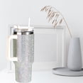 thumbnail image 4 of Lashicorn Silver Rhinestone 40 oz. Tumbler with Handle and Straw Lid Bling Tall Jewel Cup Gift White Insulated, 4 of 4