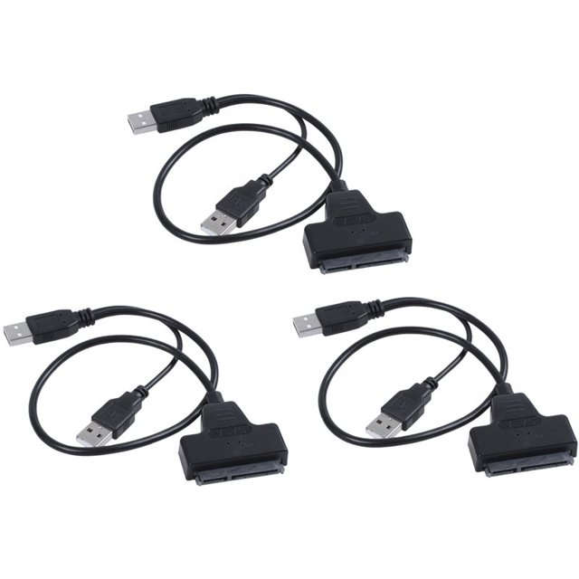 3X Cable Adaptador USB2.0 Una SATA de 48 cm para Disco Duro Externo SSD de 2.5 Pulgadas