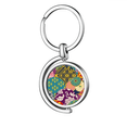 thumbnail image 1 of Flores hojas Lines Patron China estilo japones Rotating keychain Metal Keyring Holder, 1 of 2