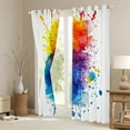 thumbnail image 3 of Manfei Art Watercolor Black Out Curtains for Kid, Colorful Splash Splatter Curtains Pack of 2 (42x63 Each), Modern Fashion Abstract Bedroom Curtains, Curtains Blackout Home Decor, 3 of 6